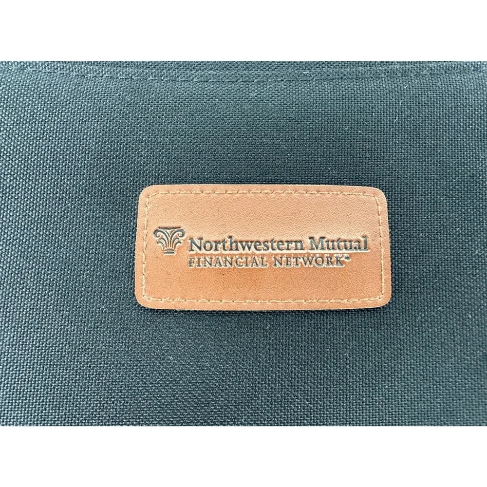 Leeds Northwestern Mutual Black Canvas Zip Around Portfolio Padfolio Organizer